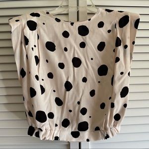 NEW Zara Polka Dot Padded Shirt Blouse Size XS